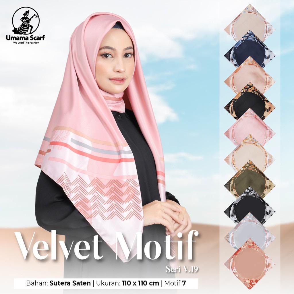 Segiempat Motif Hijab SILK OLIVIA MOTIF UMAMA 110x110 Butter Silk Velvet Motif-V.19 Motif 7