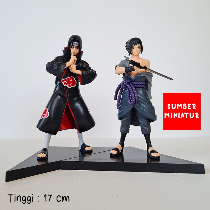 Set Action Figur Koleksi Uchiha Sasuke dan Uchiha Itachi 17 cm