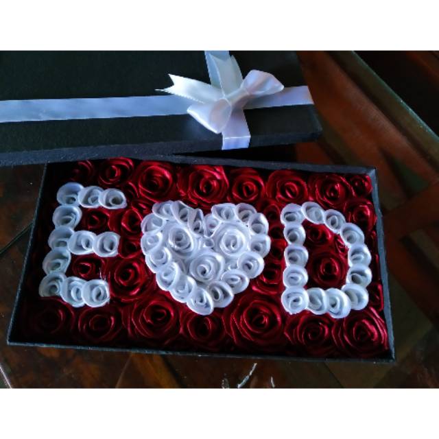 

buket box pita satin ukuran 30cm