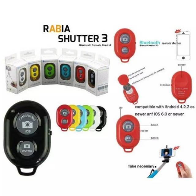 TOMSIS BLUETOOTH REMOTE SHUTTER FOR IOS &amp; ANDROID - TOMBOL NARSIS - MURAH BANGET