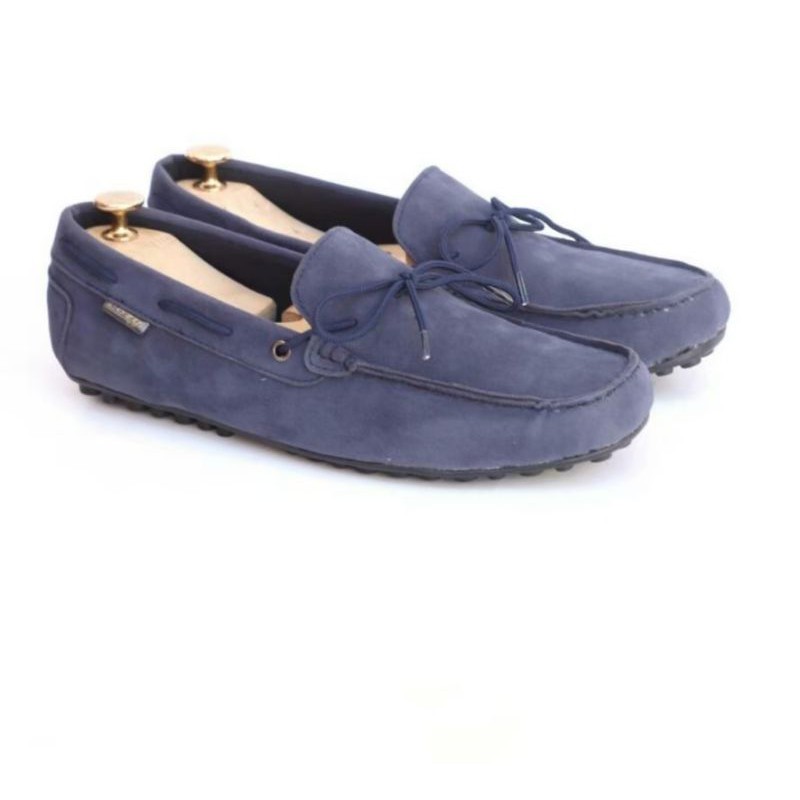 ZAPATO NAVY |WOLF x COZY| Sepatu Kasual Pria Kantor Kerja Loafers Kulit Suede Sepatu Simpel Keren