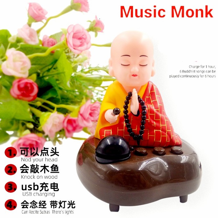 Patung Biksu Musik Budha Lucu Kado Souvenir Ultah Kotak Musik Imlek Harga Grosir Termurah