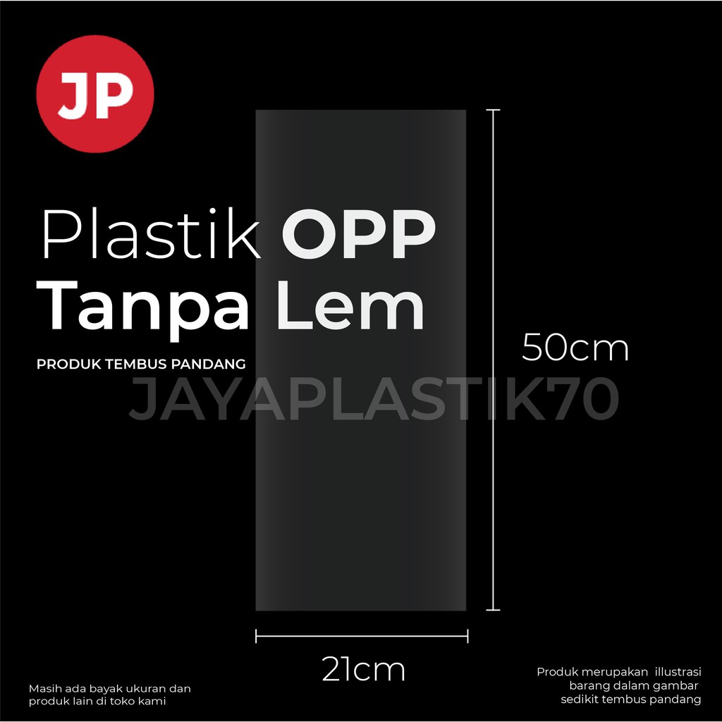 Plastik OPP Kiloan Ukuran 21x50cm (Tanpa Lem) Tebal sedang 30mc