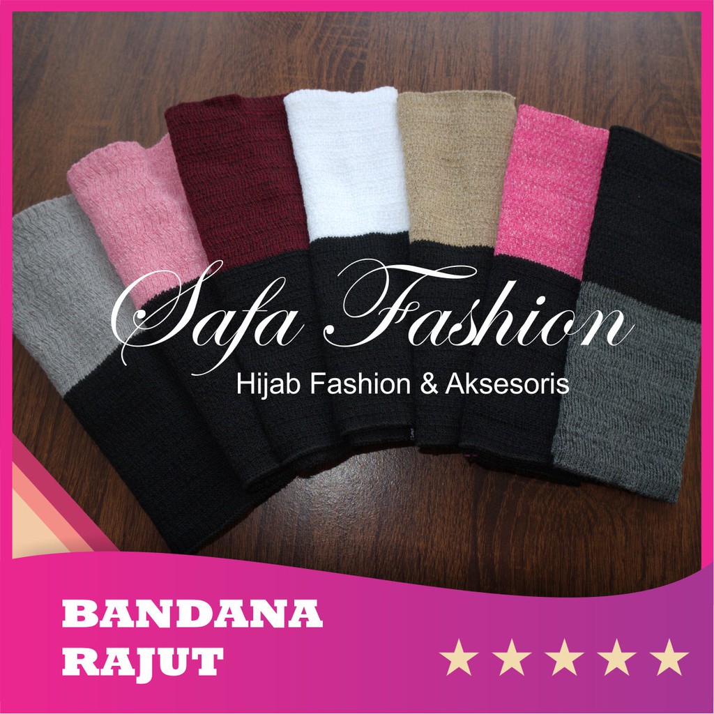 BANDANA RAJUT BOLAK-BALIK / inner Jessica / ciput wanita / bandana / aksesoris wanita