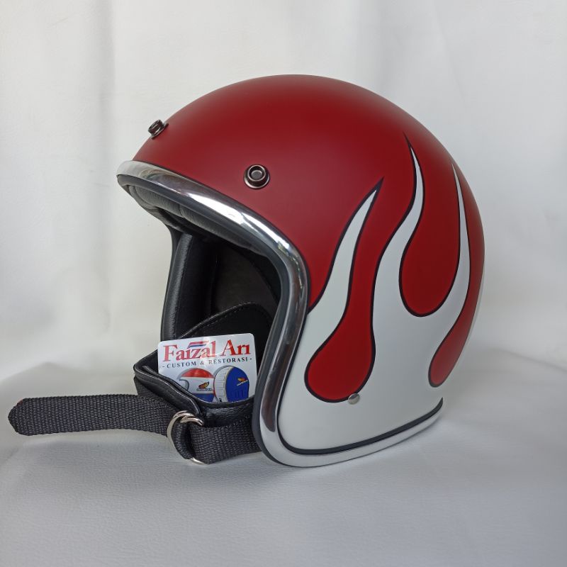 Helm Slim Head Motif Flame Api 1