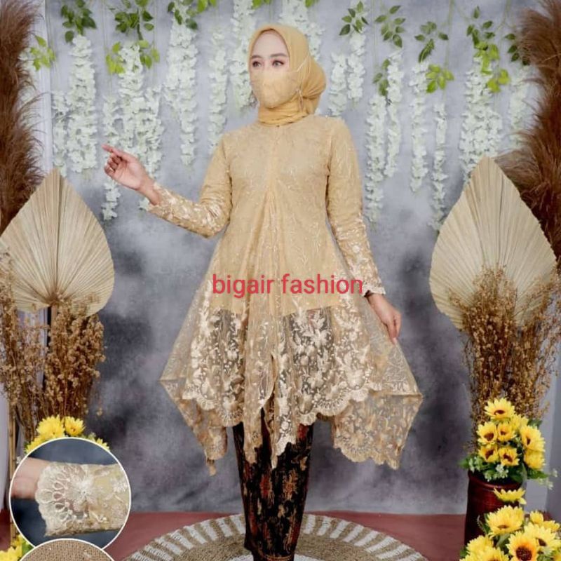 KEBAYA TUNIK MAURI MODERN/KEBAYA TUNIK JUBRAI  BUSUI FRIENDLY/KEBAYA BAHAN TULLE/KEBAYA PESTA by BA