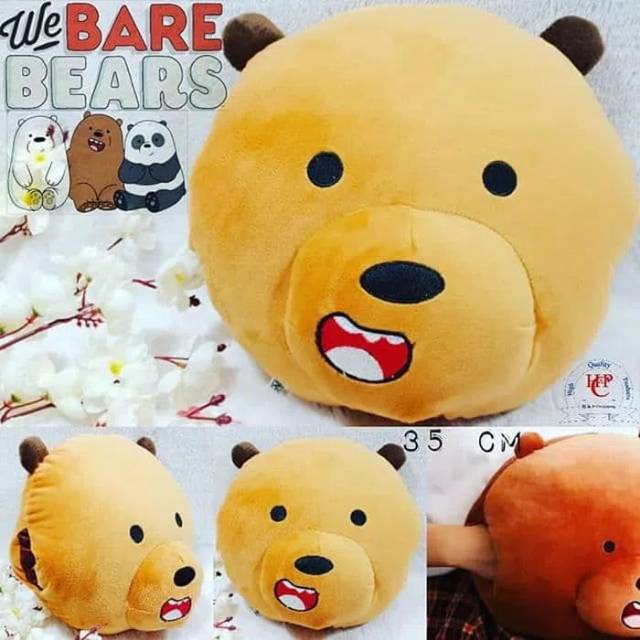 Bantal We Bare Bears Brown Bears / Bantal Saku Peluk Premium