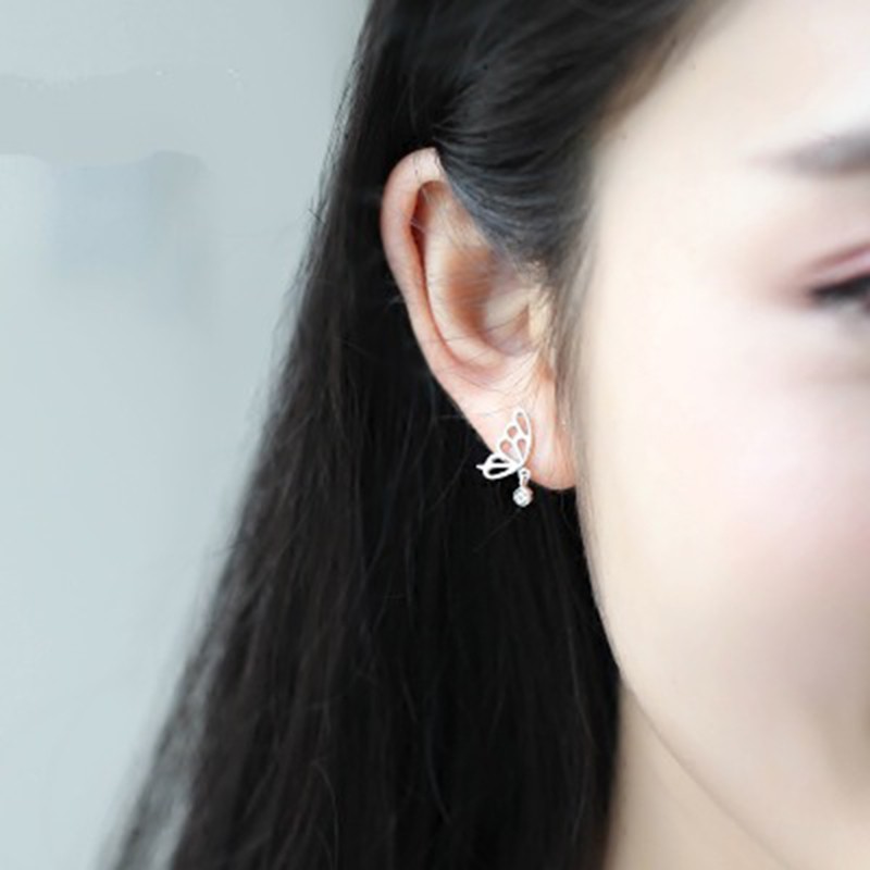 925 anting perak sterling anting-anting wanita dengan perhiasan fashion berlian