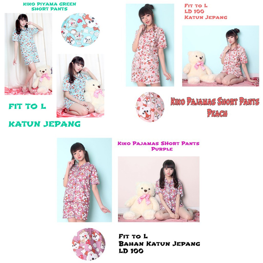 KIKO PIYAMA PENDEK - GROSIR BAJU TIDUR WANITA DEWASA - PIYAMA WANITA