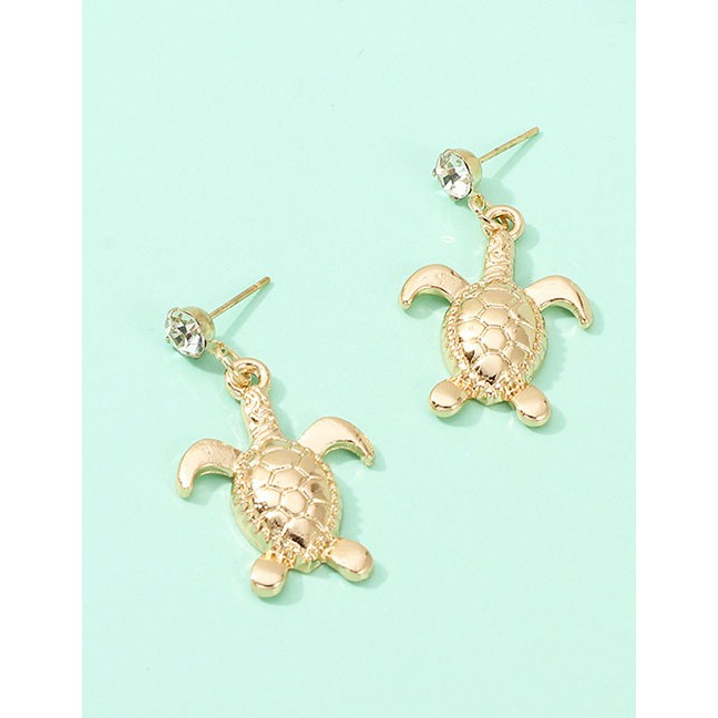 LRC Anting Tusuk Fashion Turtle Gold Alloy Turtle Earrings F58404