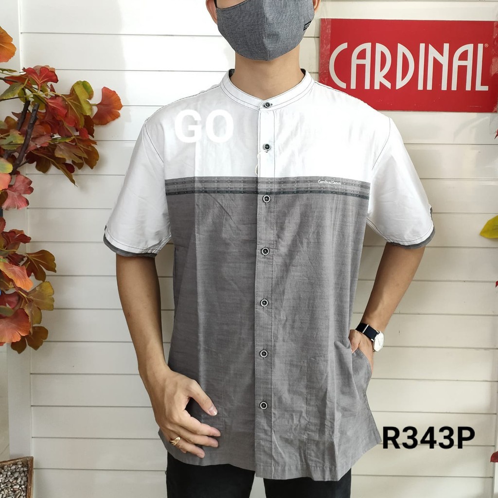 BB CARDINAL KEMEJA KOKO Taqwa Pakaian Pria Original Baju Muslim Salur Lengan Pendek Kekinian