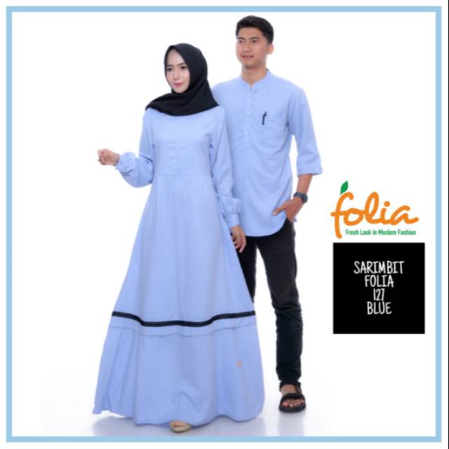 Folia Sarimbit Baju Couple Muslim Blue