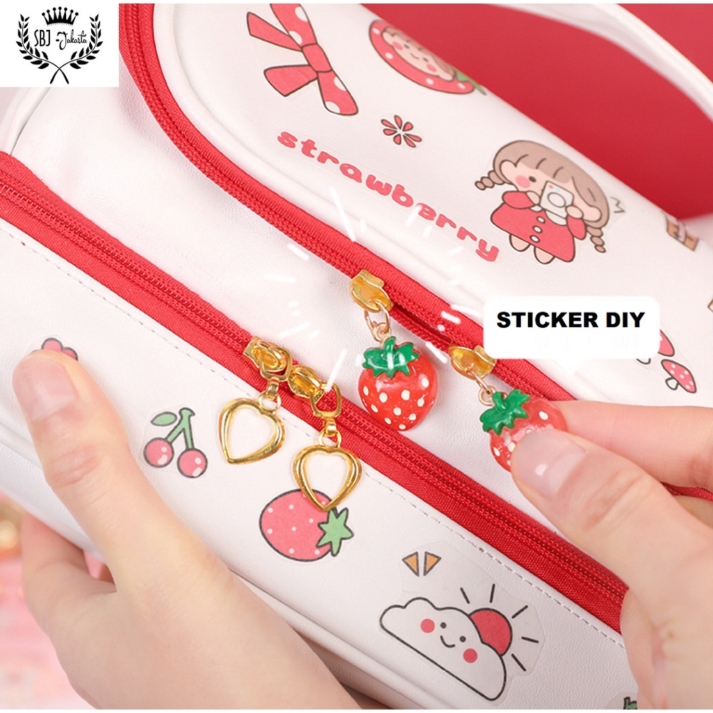 Tempat Pensil Kotak Pensil STICKER DIY Korea Design Pencil Case