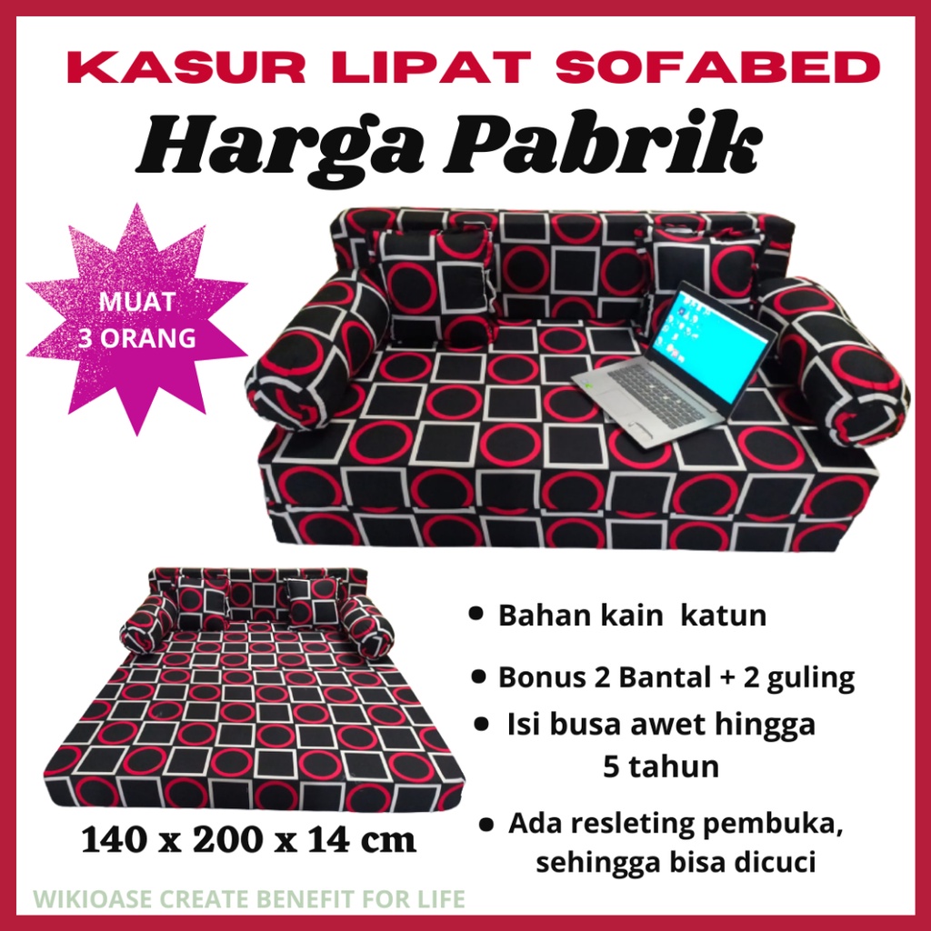 Kasur Lipat Sofa Bed Busa Lipet Ada Sandarannya - Kasur Lantai