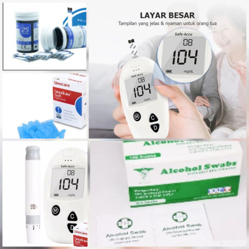 Alat ukur gula darah Sinocare Paket Hemat Lebih Lengkap 12.12.12