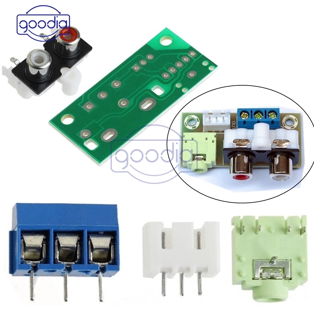 ღ[IN STOCK/COD]ღ Set Audio Switch Board Socket RCA 3.5mm Stabil 5V untuk Amplifier Elektronik