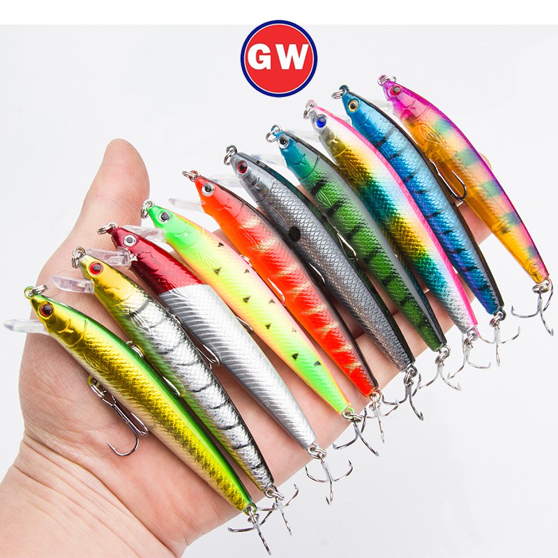 Plastic Bait Umpan Mancing 1PCS 7.5g/10cm Kail Pancing Umpan Mancing Umpan Pancing Buatan Umpan Ikan Umpan Pancing Alat Pancing Alat Pancing Murah Sinking Minnow relix nusantara Clouser Minnow