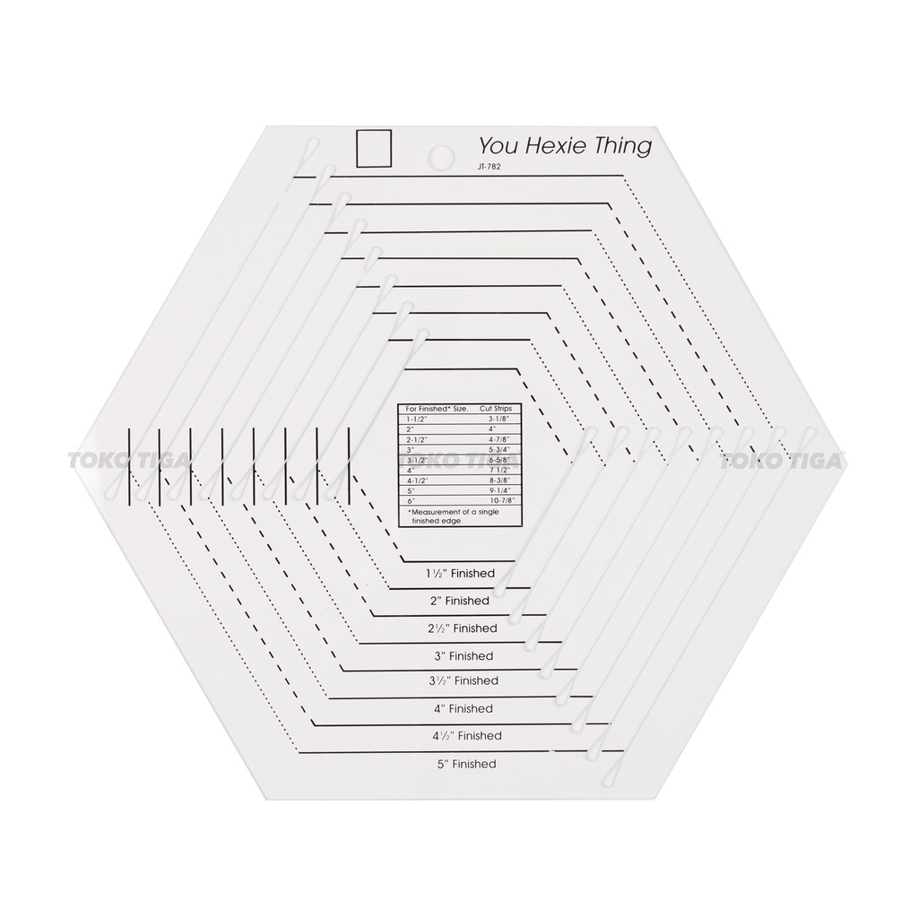 Penggaris Patchwork Quilting Hexagon Template (HM-782)