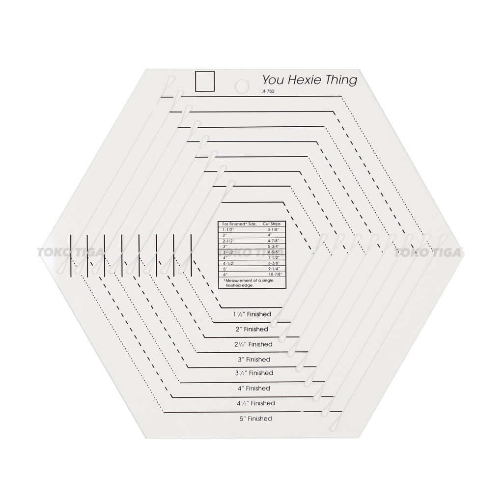 Penggaris Patchwork Quilting Hexagon Template (HM-782)