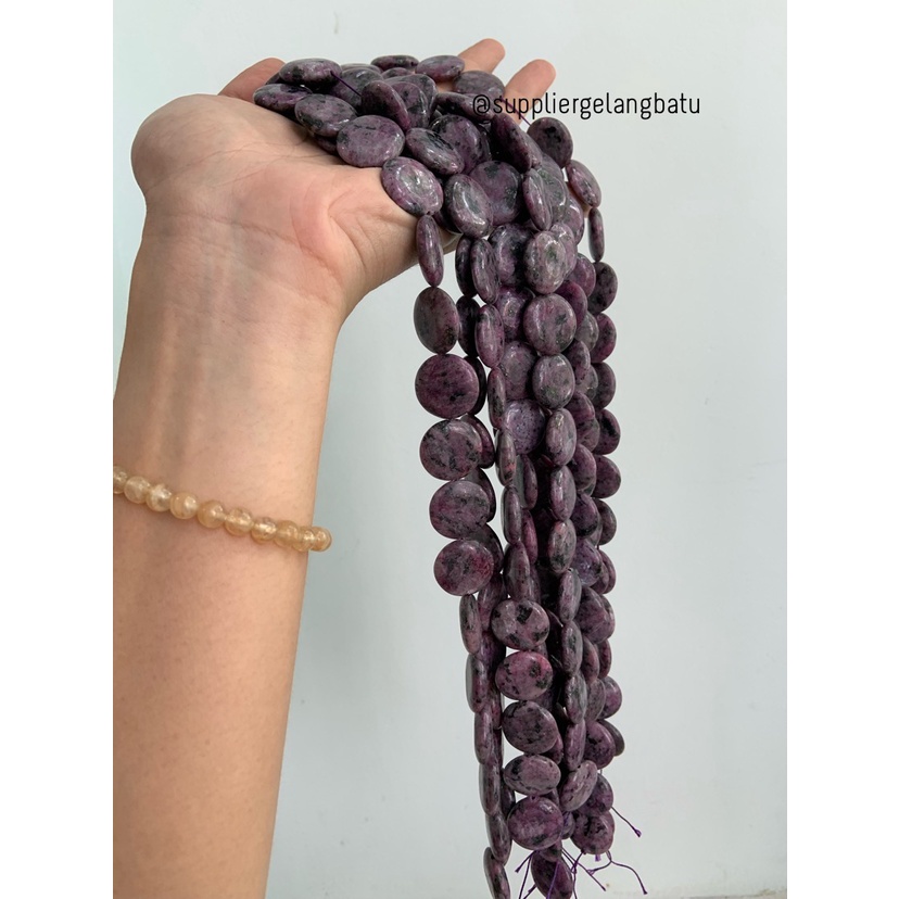 Batu PURPLE LABRADOR bulat 18mm aksesoris bahan gelang kalung UNGU