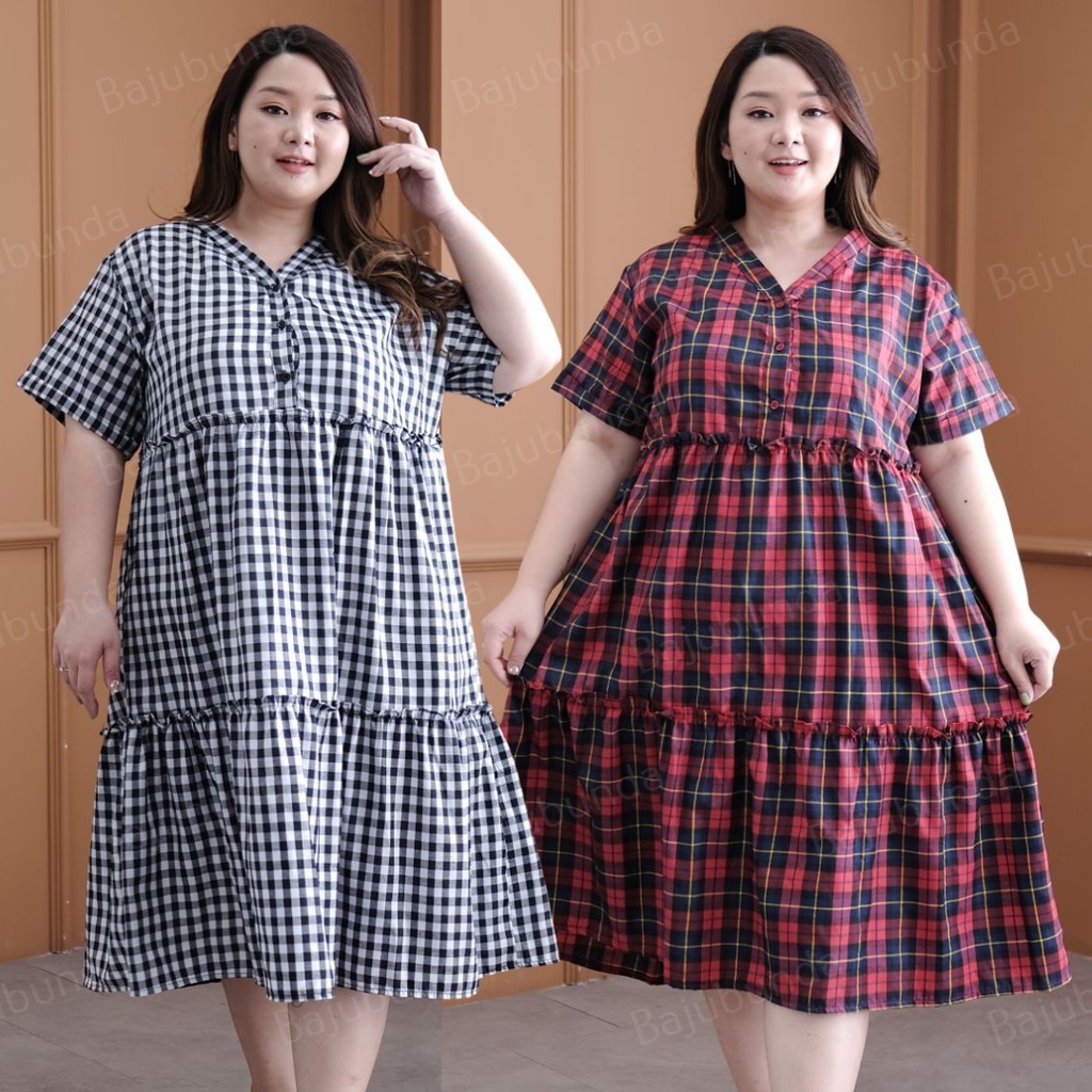 LD 120 Dress Jumbo Wanita Dres Plus Size Big Size KYOKO