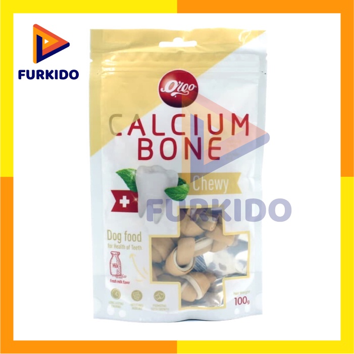 Orgo Oat &amp; Egg Premium Calcium Dental Bone 100 Gr / Snack Anjing