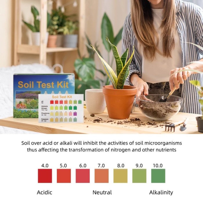 Soil Test Kit Alat Tes PH Tanah Ammonia Nitrogen Potassium Phosphorus