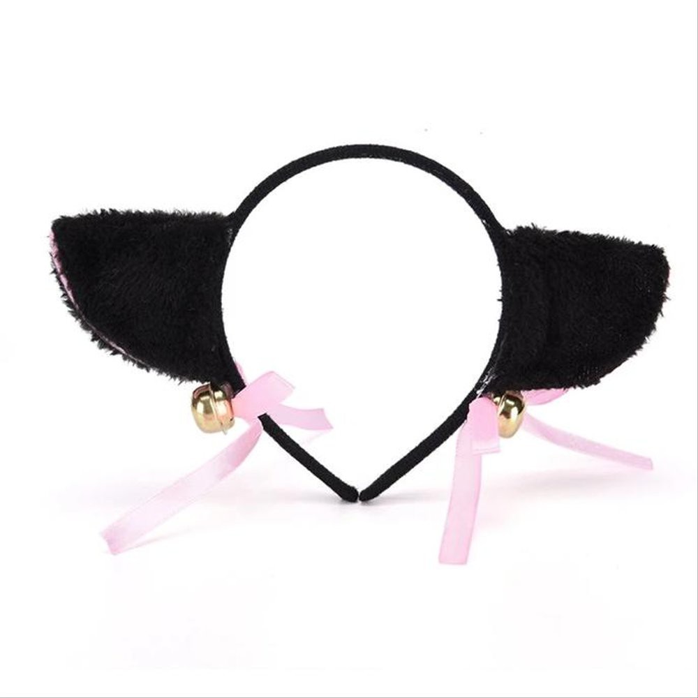 HBNK kawaii nekomimi bando kuping kucing neko cat hairband black white gray