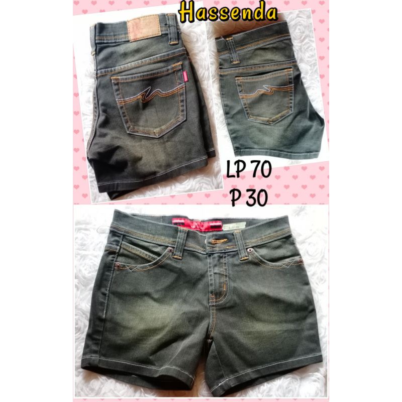 HASSENDA Celana pendek wanita jeans hotpants denim