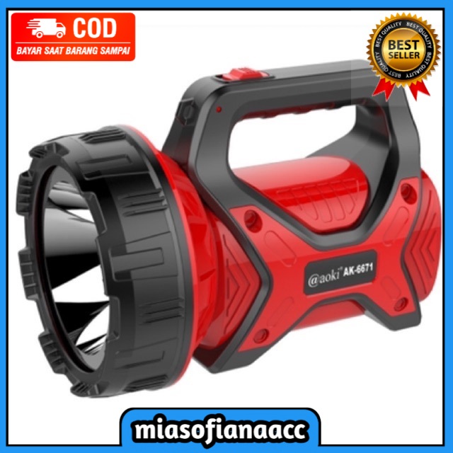 (COD) Senter Tangan Led Jumbo Aoki AK-6671 15 watt Led Cahaya Putih