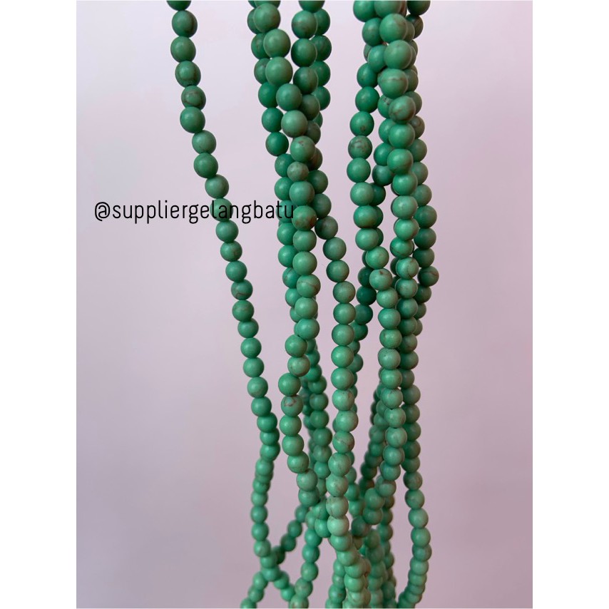 bahan green pirus hijau 4mm natural phyrus bahan gelang kalung howlite