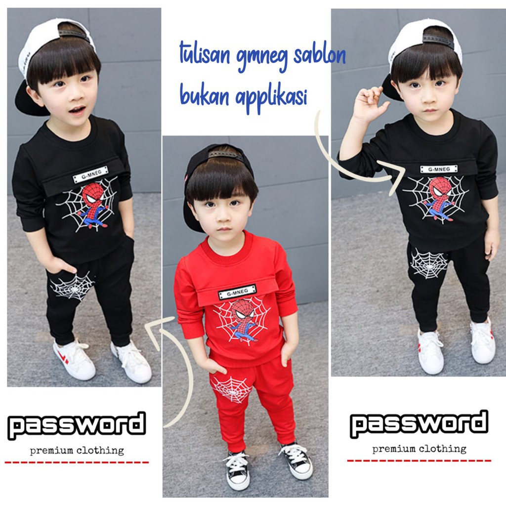 LittleAaron PASSWORD WEB GMNEG Setelan Sweater 1 - 7 Tahun Baju Anak Berkualitas