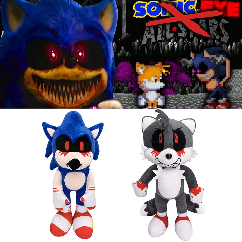 30CM Boneka Sonic EXE The Spirits Of Hell Plush Toy Evil Blood Soft Stuffed Doll Gift Kids Mainan