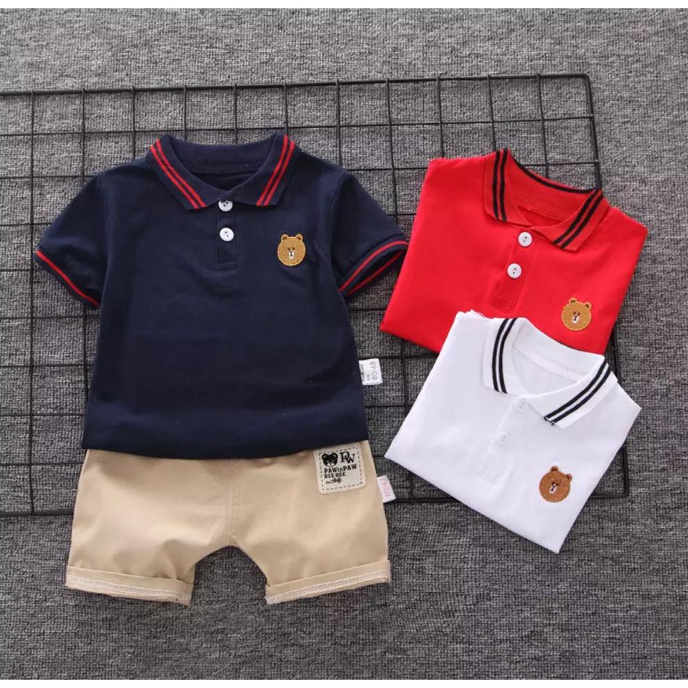 SETELAN BAJU BAYI ANAK POLO BEAR SIZE 1-5 TAHUN BAHAN KATUN LEMBUT/ SETELAN BAJU BAYI ANAK LAKI LAKI/ SETELAN BAJU BAYI ANAK PEREMPUAN/ SETELAN BAJU POLOBAYI ANAK COWO/ SETELAN BAJU POLO BAYI ANAK CEWE/ BAJU POLO BAYI ANAK