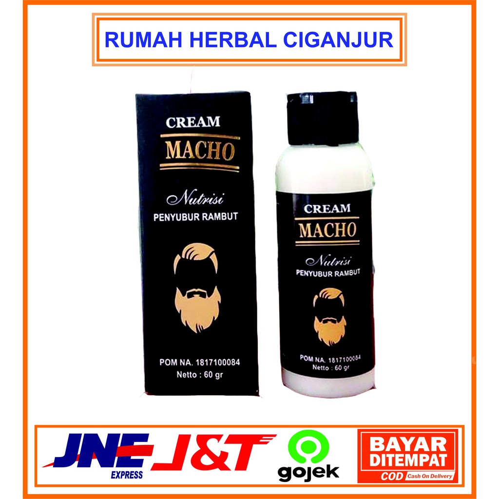 Cream macho penyubur rambut,jenggot untuk rambut rontok isi 100 gr