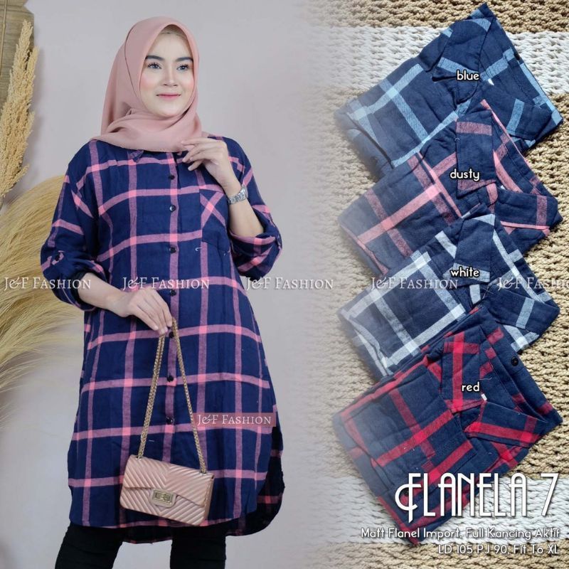 KEMEJA TUNIC KOTAK MUSLIMAH//KEMEJA TUNIC CANTIK