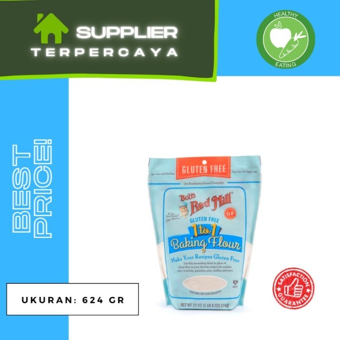 

Bob's Red Mill Gluten Free 1-To-1 Baking Flour 623 gr | Tepung Vegan