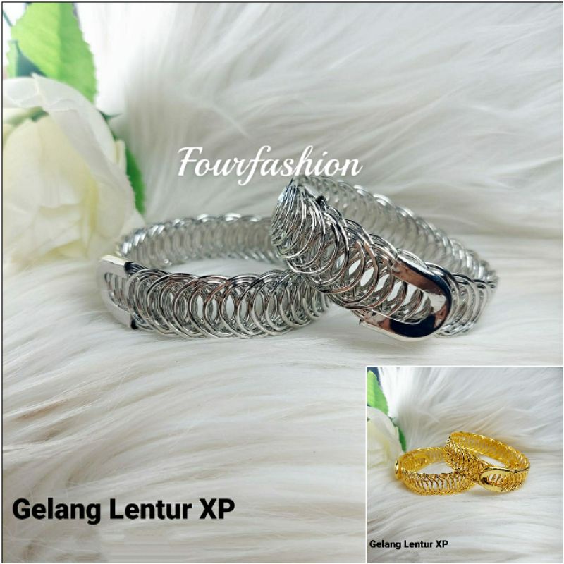 Fourfashion Gelang Bangle DewasaLentur Xuping Lapis Emas Kekinian JX020