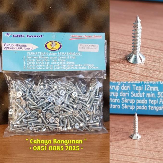 Baut Mur Pengencang Skrup Sekrup Baut Grc Kalsi Board Sirip Kuping 1 Bungkus Biru 500 Pcs