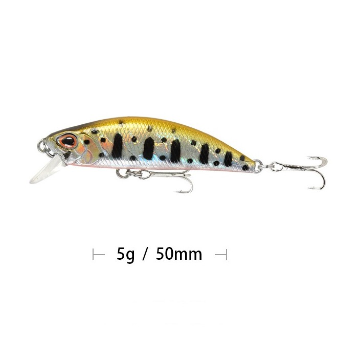 SYFishing 1Pcs 50mm 5g Umpan Pancing Buatan Bentuk Ikan Kecil Mata 3d Bahan Keras Ukuran Fishing Lure