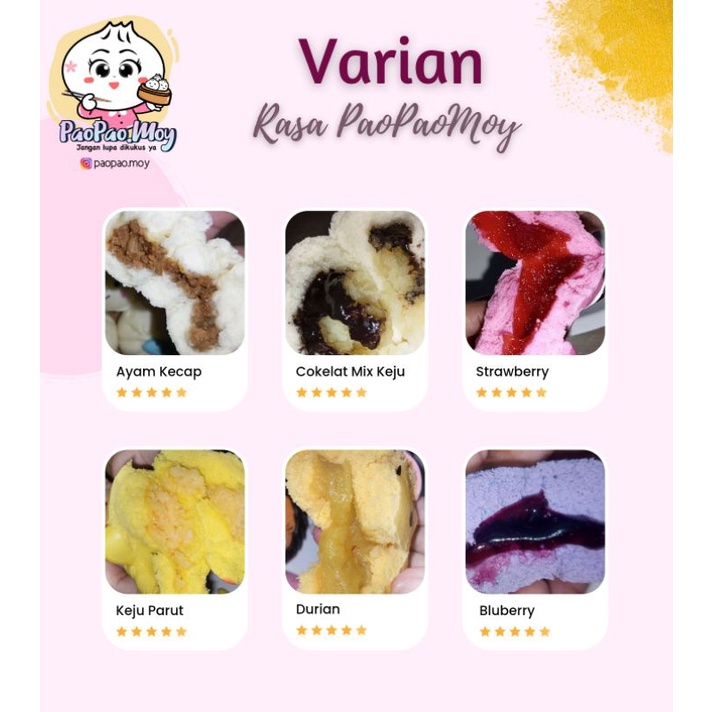 Bakpao Karakter Spesial Isi Strawberry, Tiramisu ,Bluberry dll