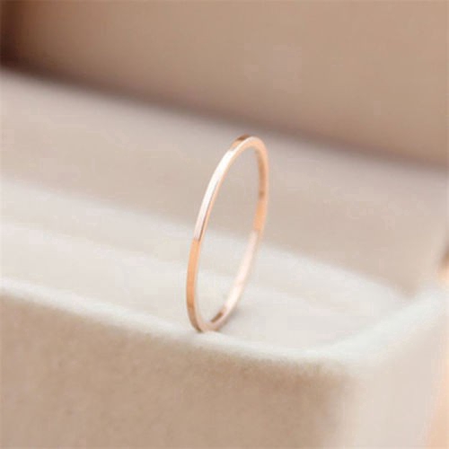 【COD Tangding】แหวนเหล็กเรียบง่ายแหวนธรรมดาแหวน rose gold