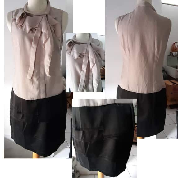Dress Coklat Muda + Hitam