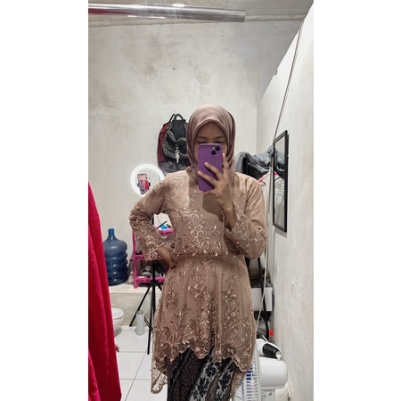 (COD) Kebaya Aurora Lesti / Stelan Kebaya Aurora Lesti / Kebaya Modern / Kebaya remaja Terbaru / Kebaya Aurora lesti payet / Kebaya kondangan