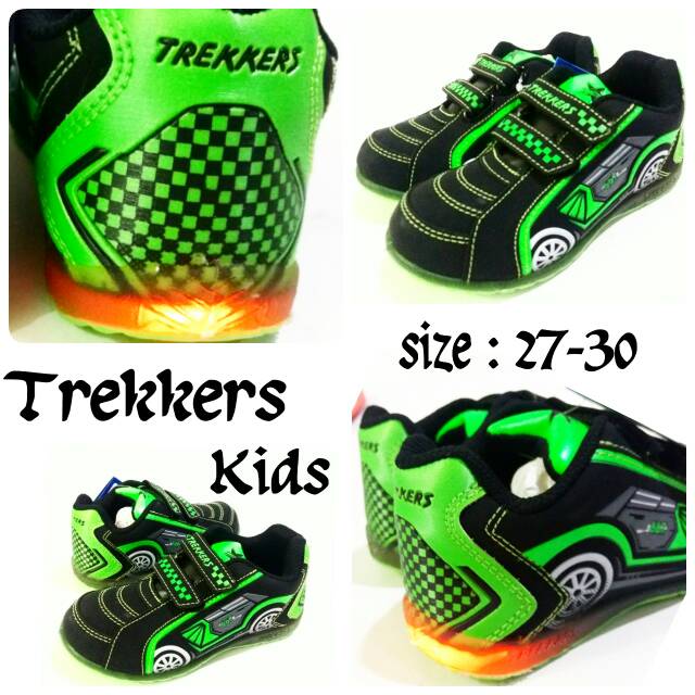 Sepatu anak cowok Trekkers sepatu anak lucu nyala lampu