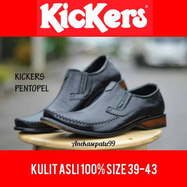 SEPATU KERJA PRIA KICKERS KULIT ASLI / SEPATU PANTOPEL COWOK ASLI KULIT / SEPATU FORMAL WEDDING / SEPATU KANTOR PANTOFEL KICKERS