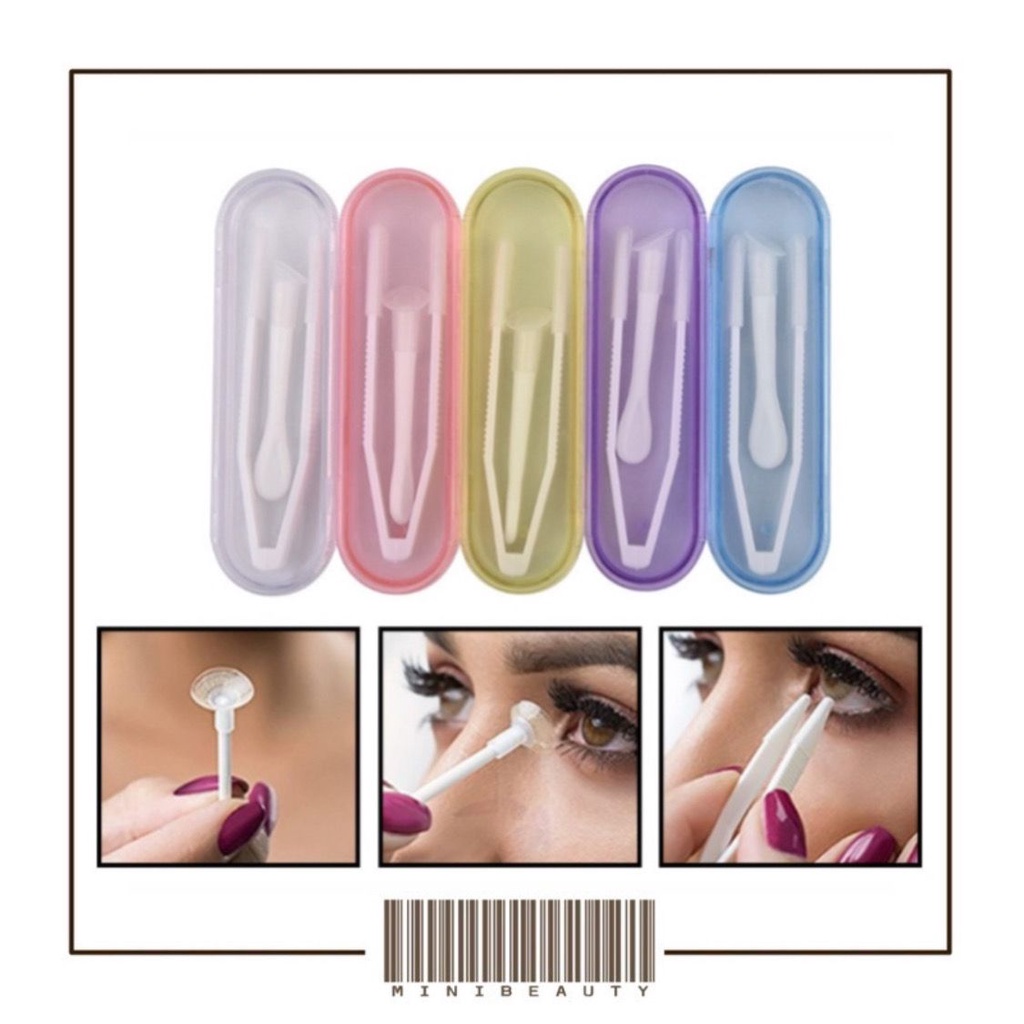 jepitan softlens box alat bantu pasang lensa kontak contact lens aplikator capitan penjepit soflen tweezer stick pinset plastik applicator silikon soft lens