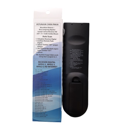 REMOTE RECEIVER DIGITAL PARABOLA MULTI MP4 HD 16 HITAM