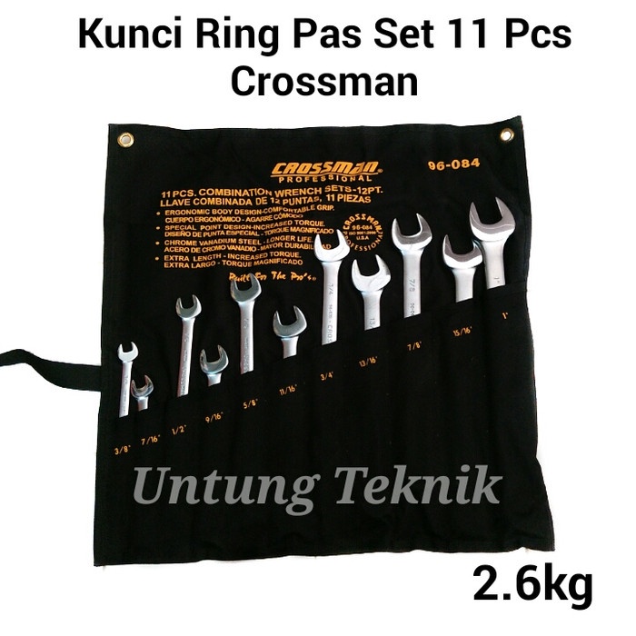 CROSSMAN 11 pcs Kunci Ring Pas Inch SAE - Combination Wrench set SAE