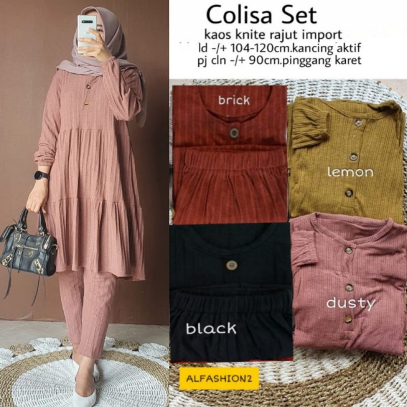 COLISA SET ORI BY ALFASHION SETELAN TERBARU DAN TERLARIS ATASAN DAN BAWAHAN BAHAN MELAR BERKUALITAS JUMBO SIZE BUSUI FRIENLY